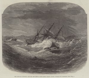 De reddingsboot Bradford redt de bemanning van de Deense bark Aurora Borealis bij Ramsgate